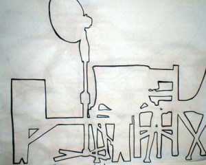 Black and white negative space empty