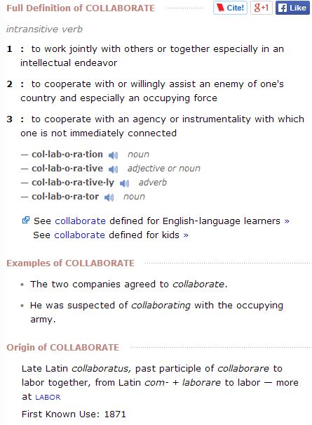 What is COLLABORATION and why are you struggling with it? 