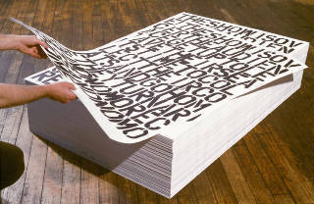 Felix Gonzales-Torres: http://dbprng00ikc2j.cloudfront.net/work/image/46284/slide/Communication_Breakdown_Felix_Gonzalez_Torres__Christopher_Wool_untitled_693_118.jpg